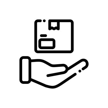 dağıtım simgesi. Beyaz Arkaplanda İnce Doğrusal Tasarım