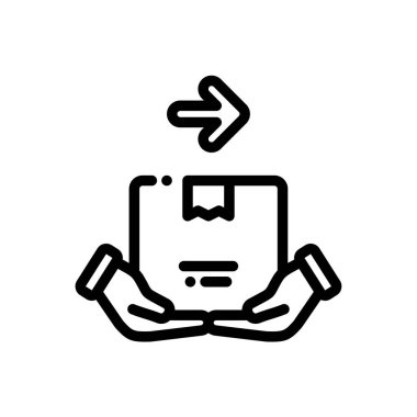 dağıtım simgesi. Beyaz Arkaplanda İnce Doğrusal Tasarım