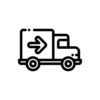 delivery truck icon. Thin Linear Style Design Isolated On White Background clipart