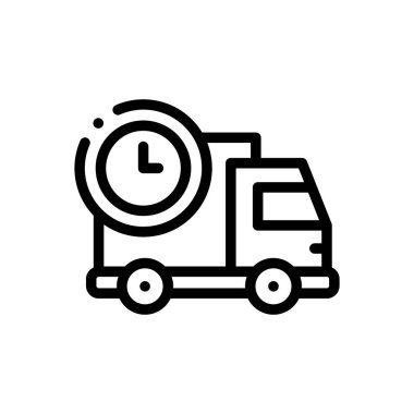 teslimat zamanı ikonu. Beyaz Arkaplanda İnce Doğrusal Tasarım