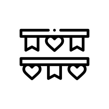 Dekorasyon simgesi. Beyaz Arkaplanda İnce Doğrusal Tasarım