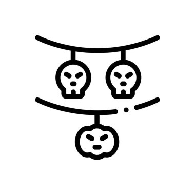 Dekorasyon ikonu. Beyaz Arkaplanda İnce Doğrusal Tasarım