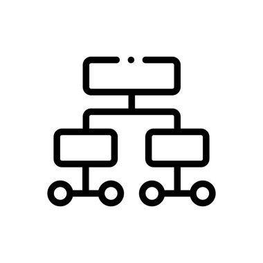 Karar ağacı simgesi. Beyaz Arkaplanda İnce Doğrusal Tasarım