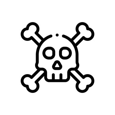 Ölümcül ikon. Beyaz Arkaplanda İnce Doğrusal Tasarım