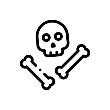 Ölü ikon. Beyaz Arkaplanda İnce Doğrusal Tasarım