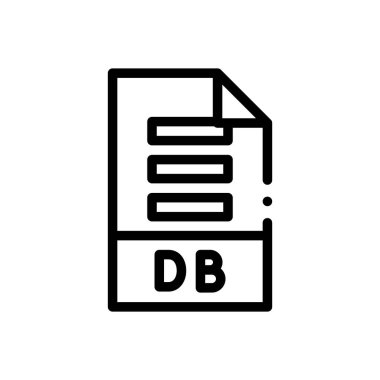 DB simgesi. Beyaz Arkaplanda İnce Doğrusal Tasarım