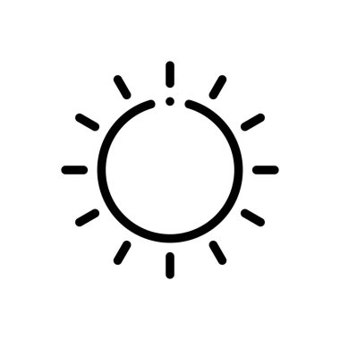 Gün ışığı simgesi. Beyaz Arkaplanda İnce Doğrusal Tasarım
