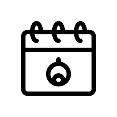 Randevu ikonu. Beyaz Arkaplanda İnce Doğrusal Tasarım