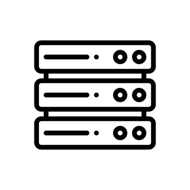 veritabanı simgesi. Beyaz Arkaplanda İnce Doğrusal Tasarım