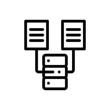veritabanı simgesi. Beyaz Arkaplanda İnce Doğrusal Tasarım