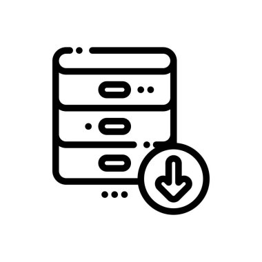 veritabanı simgesi. Beyaz Arkaplanda İnce Doğrusal Tasarım