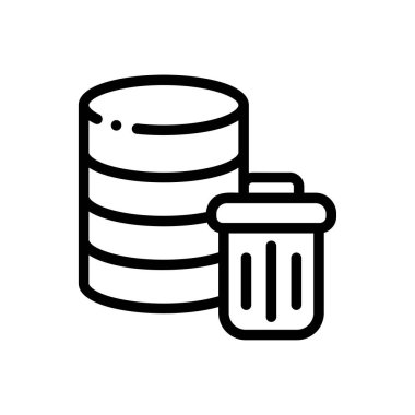 veritabanı simgesi. Beyaz Arkaplanda İnce Doğrusal Tasarım