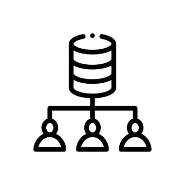 veri simgesi. Beyaz Arkaplanda İnce Doğrusal Tasarım