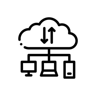 veri simgesi. Beyaz Arkaplanda İnce Doğrusal Tasarım