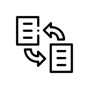 veri eşzamanlama simgesi. Beyaz Arkaplanda İnce Doğrusal Tasarım