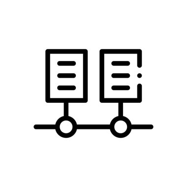 veri ağı simgesi. Beyaz Arkaplanda İnce Doğrusal Tasarım