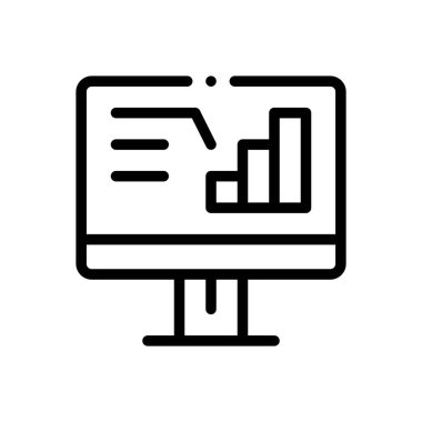 veri analiz simgesi. Beyaz Arkaplanda İnce Doğrusal Tasarım