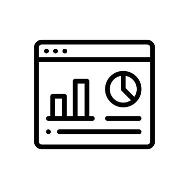 Gösterge paneli simgesi. Beyaz Arkaplanda İnce Doğrusal Tasarım