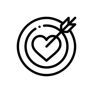 Dart tahtası simgesi. Beyaz Arkaplanda İnce Doğrusal Tasarım