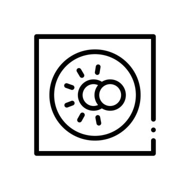 karanlık mod simgesi. Beyaz Arkaplanda İnce Doğrusal Tasarım