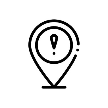 Tehlike ikonu. Beyaz Arkaplanda İnce Doğrusal Tasarım