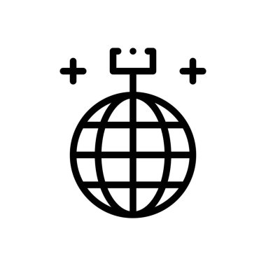 Dans ikonu. Beyaz Arkaplanda İnce Doğrusal Tasarım