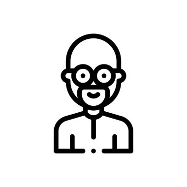 Baba ikonu. Beyaz Arkaplanda İnce Doğrusal Tasarım