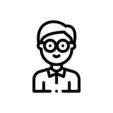 Baba ikonu. Beyaz Arkaplanda İnce Doğrusal Tasarım