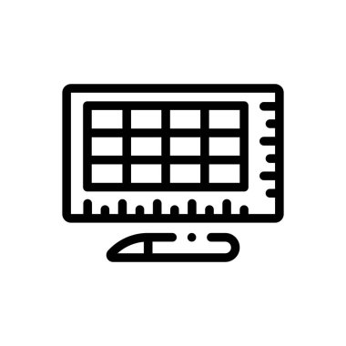 Kesme tahtası simgesi. Beyaz Arkaplanda İnce Doğrusal Tasarım