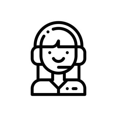 Müşteri hizmetleri ikonu. Beyaz Arkaplanda İnce Doğrusal Tasarım