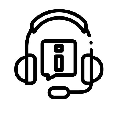 Müşteri hizmetleri ikonu. Beyaz Arkaplanda İnce Doğrusal Tasarım