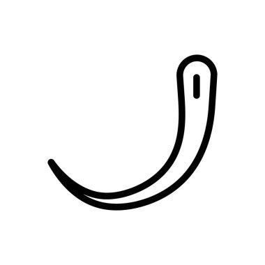 kavisli iğne ikonu. Beyaz Arkaplanda İnce Doğrusal Tasarım