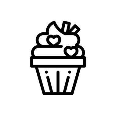 cupcake icon. Thin Linear Style Design Isolated On White Background