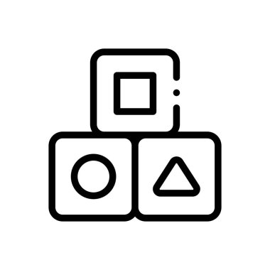 küp simgesi. Beyaz Arkaplanda İnce Doğrusal Tasarım