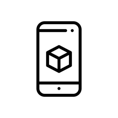 küp simgesi. Beyaz Arkaplanda İnce Doğrusal Tasarım