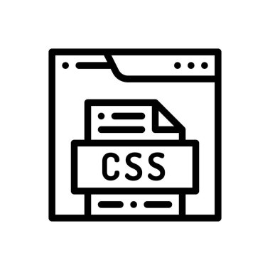 Css simgesi. Beyaz Arkaplanda İnce Doğrusal Tasarım