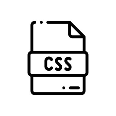 Css simgesi. Beyaz Arkaplanda İnce Doğrusal Tasarım