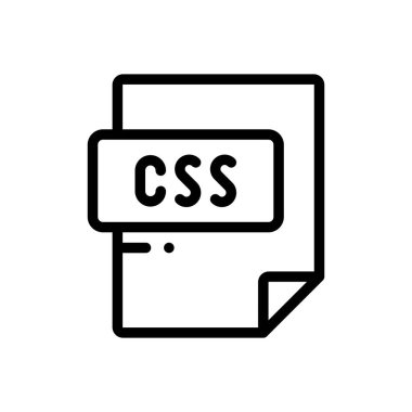 css dosya biçimi simgesi. Beyaz Arkaplanda İnce Doğrusal Tasarım