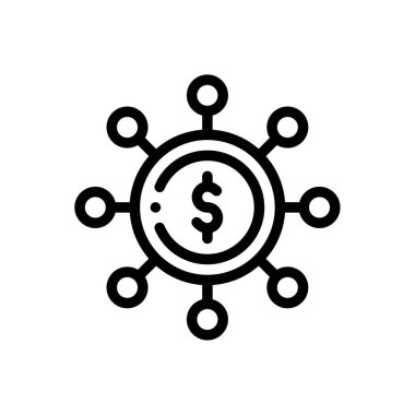 Kitle fonlama ikonu. Beyaz Arkaplanda İnce Doğrusal Tasarım