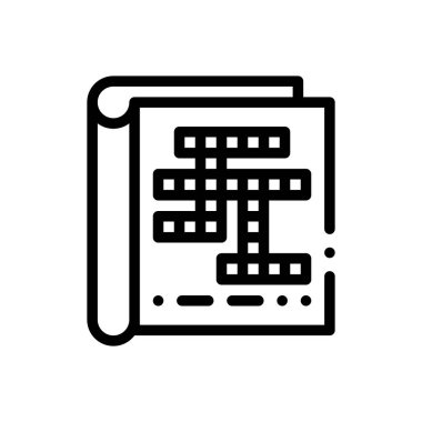 Bulmaca simgesi. Beyaz Arkaplanda İnce Doğrusal Tasarım