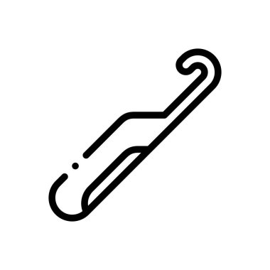 Tığ işi ikonu. Beyaz Arkaplanda İnce Doğrusal Tasarım