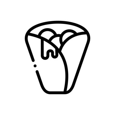 Krep ikonu. Beyaz Arkaplanda İnce Doğrusal Tasarım