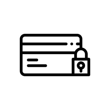 Kredi kartı ikonu. Beyaz Arkaplanda İnce Doğrusal Tasarım