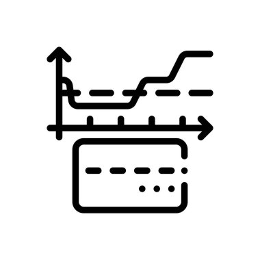 Kredi kartı ikonu. Beyaz Arkaplanda İnce Doğrusal Tasarım
