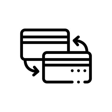 Kredi kartı ikonu. Beyaz Arkaplanda İnce Doğrusal Tasarım