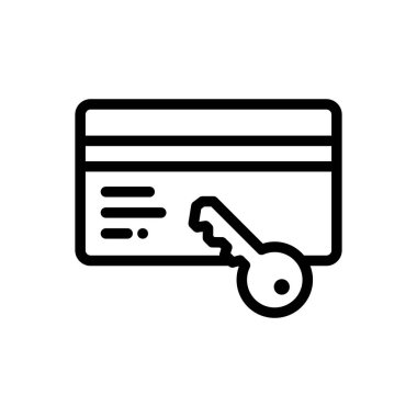 Kredi kartı ikonu. Beyaz Arkaplanda İnce Doğrusal Tasarım