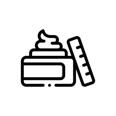 Krema ikonu. Beyaz Arkaplanda İnce Doğrusal Tasarım