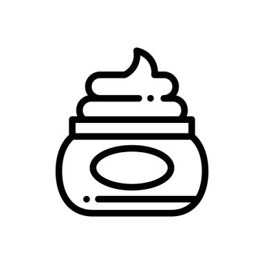 Krema ikonu. Beyaz Arkaplanda İnce Doğrusal Tasarım