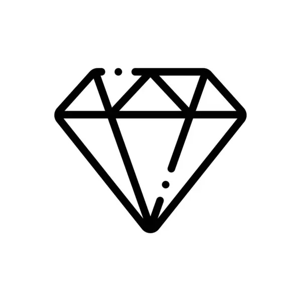 Elmas ikonu. Beyaz Arkaplanda İnce Doğrusal Tasarım