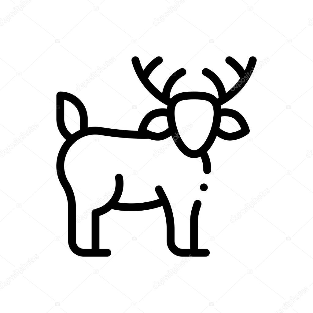 Deer icon. Thin Linear Style Design Isolated On White Background
